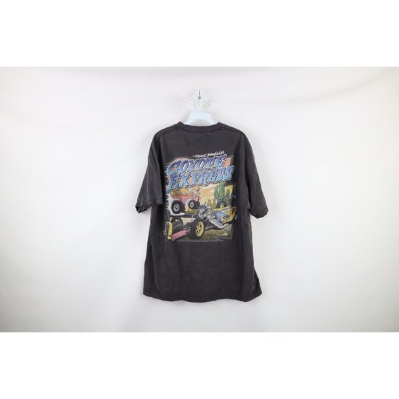 Vintage 90s Streetwear Mens XL Faded Coyote Express Racing Double Sided T-Shirt - Picture 6 of 9